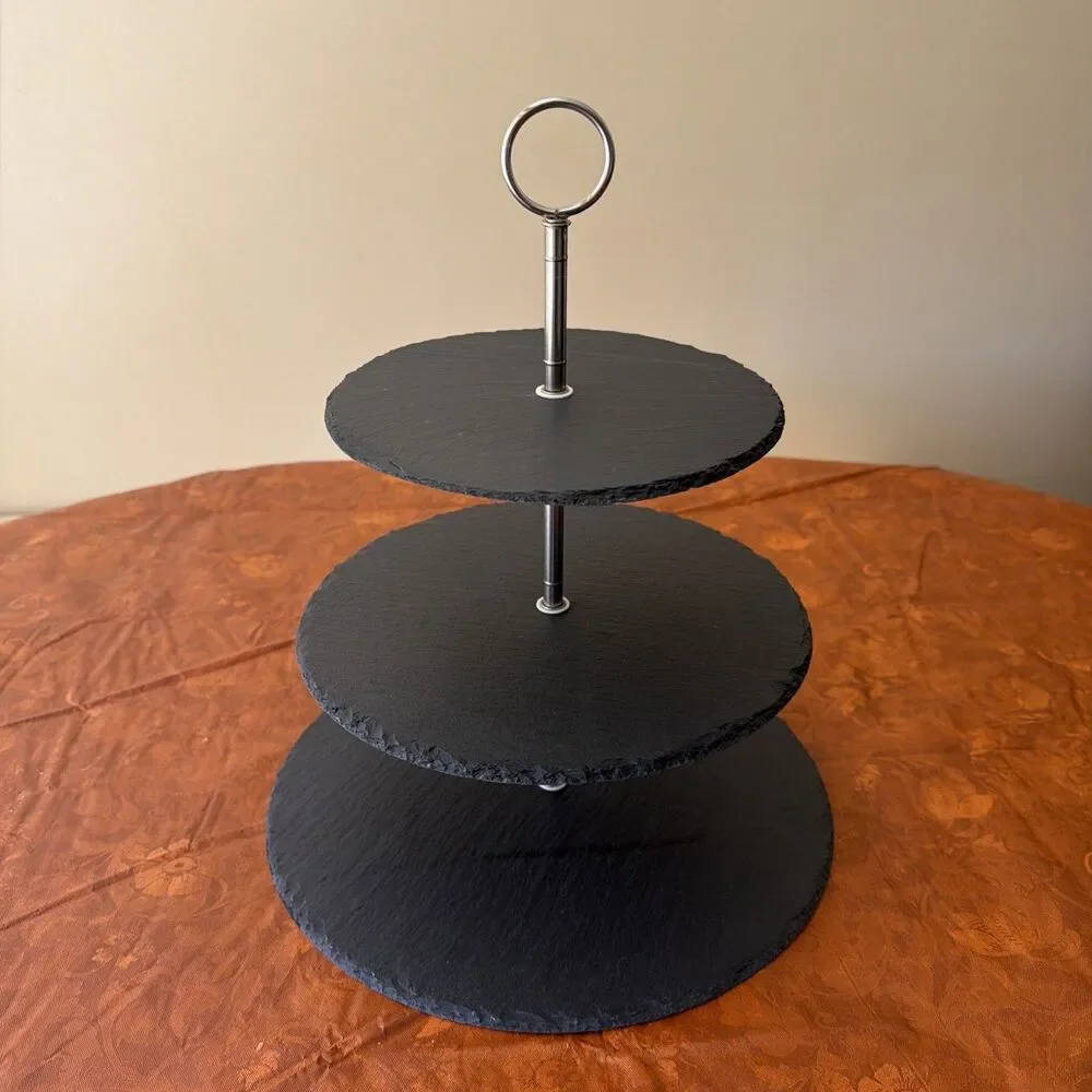 La Z Boy Slate 3 Tier Serving Tray Stand 12